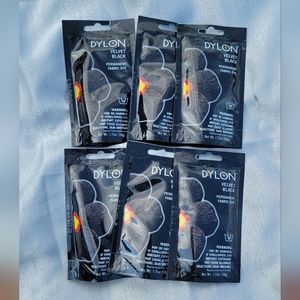 DYLON VELVET BLACK permanent fabric dye 6 pack!